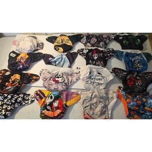 Huge Cloth Diaper Lot! 37 Padded, 25 Covers, 5 Wet Bags, 3 Inserts!